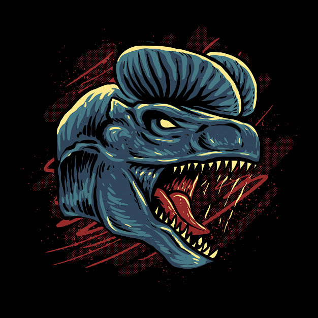 双脊龙头像矢量图