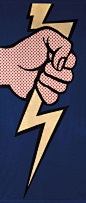 Roy Lichtenstein, Thunderbolt, felt banner, 1966.