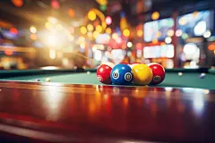 室内放置的台球桌台球摄影图片