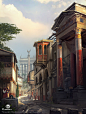 Assassin's Creed Origins, Martin Deschambault : There are some concept art for the Alexandria's Canopic Way, The street view and the Alexandria architecture. 

These are the concept art I did for the design of the architecture of Alexandria.
Usually I wil