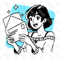 人物工作生活日漫画插画素材插画插图标 icon 涂鸦 黑白简笔画 插画 漫画 卡通37