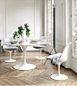 Carrara Marble Tulip Dining Table in Choice of Diameter - Onske