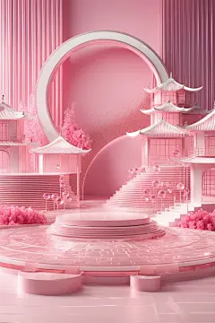 @山卡拉叔叔 电商展台海报C4D设计