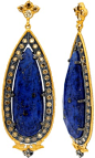 Sara Weinstock Lapis Large Victorian Earrings