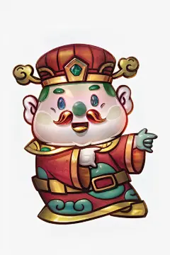 财富财神卡通角色模型元素