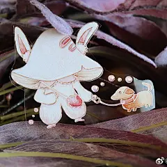 分装】花茶制物局菇菇派对 可爱百搭装饰花草咕卡PET镭射银胶带-淘宝网