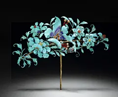 点翠花蝶纹头花