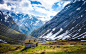 General 1920x1200 photography landscape nature far view clouds house alone field ground snow sun rays trees grass plants rocks