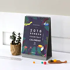 正品wannathis 韩国可爱彩页插画2016年台历可记事月历BonBon S-淘宝网