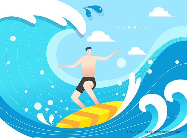 夏季插画海报