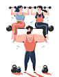 #插画设计#  GET FIT~运动健身主题插画，转需。by Kasia Serafin