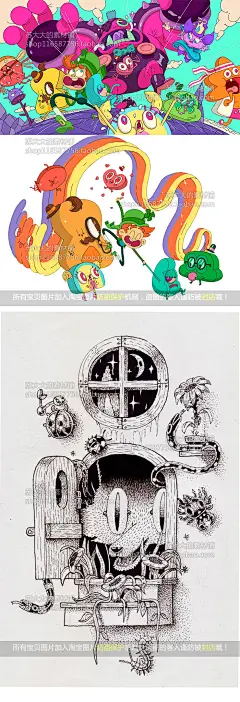 149张欧美夸张潮流色彩扁平风CG插画 矢量风格jpg电子图片墙绘-淘宝网
