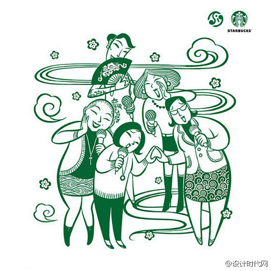 星巴克咖啡2013年新年海报插画系列插图...