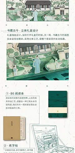 故宫博物院文创天一阁联名b6阅读本套装唯美古风手账本礼盒中国风笔记本子创意节日生日礼过春节年会送礼物 B6阅读套装(书藏古今)【图片 价格 品牌 报价】-京东