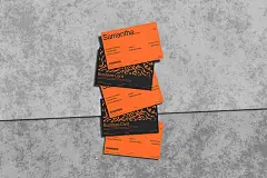 12款时尚混凝土背景商务个人名片卡片设计展示贴图PSD样机模板 MI – Business Card Mockup插图9