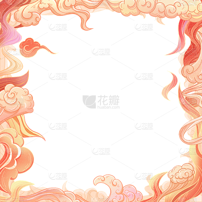 通用中国风国潮祥云边框元素素材