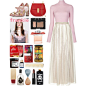 A fashion look from November 2016 featuring pink turtleneck, lacy skirt and pastel shoes. Browse and shop related looks.