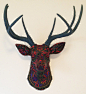 Black Paisley Deer Head Wall Mount