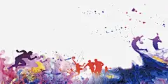 水彩炫酷运动会海报背景免抠素材_元小素 https://iipng.com 人物 体育 奔跑 比赛 水彩 海报 运动会