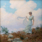 悬崖边上。作者：Charles Courtney Curran