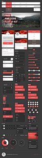 Free-Awesome-Flat-UI-KIT.png (1280×4800)