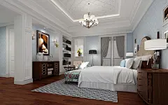 简欧卧室壁纸装修效果图大全