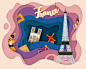 巴黎埃菲尔铁塔手绘剪纸风城市建筑地标镂空剪影插画 (14)