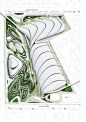 Zaha Hadid, Cairo expo city, 2009, I love how this site plan looks like it could have been an abstract painting that could be seen hanging on someones wall, beautiful.