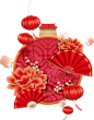 红黄色简约春节宣传手机海报-1080 x 1920 px