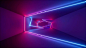 3D渲染，抽象几何背景，荧光紫外光，隧道内旋转的发光霓虹线，蓝红粉紫光谱，旋转的形状，循环动画