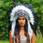 Black Native American Headdress - 75cm