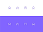 Icons recommend me shopping hot fire home purple tabbar outline flat illustration icons