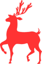 红色麋鹿剪影图片
