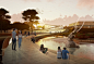 The new bridge across the La Brea Tar Pits' Lake Pit. (Weiss/Manfredi)