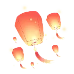 孔明灯手绘动态贴纸