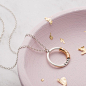 We love this new addition to our Secret collection, a beautifully made ring style pendant that can be personalised with special names, dates or words. Slide the delicate bead charms around the pendant to reveal your chosen words and watch them disappear a