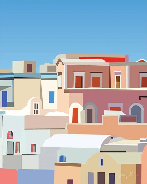 Santorini wall art p...