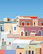 Santorini wall art print Contemporary art Mediterranean decor USE THE CODE "HUNKYDORY" TO RECEIVE 30% OFF!