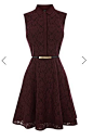 包邮英国代购oasis2012秋季款酒红蕾丝翻领女装连衣裙 
低调的奢华
