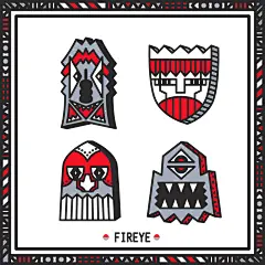 潮流插画 小怪兽 矢量风格 简笔画潮流插画 204