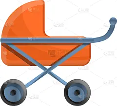 婴儿车,婴儿,动画片,图标,可爱的,家庭,父母,母亲,问候,散步