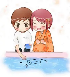 QS是西瓜  的插画 夏祭