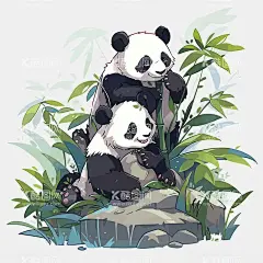 大熊猫插图  - 源文件下载【酷图网】大熊猫插图,插画,卡通,可爱,大熊猫,有趣的