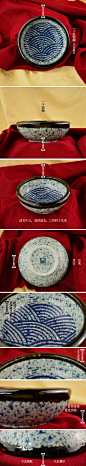 日本正品陶瓷器 手绘海波浪纹 日式 和风 饭碗 汤碗 手抓碗 餐具-淘宝网