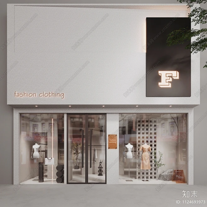 现代服装店门头门面3D模型下载【ID:1124693973】-花瓣网