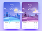 天气App天气ui晴朗的雪接口例证有雾的颜色多云app