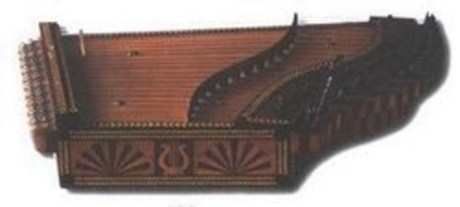 卡龙琴是维吾尔乐器里弦最多的古老弹弦乐器...