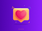 Like - Heart ❤️ instagram likeforlike affinitydesigner brush grainy like button heart beat like heart gradient dribbble art icon design vector illustration