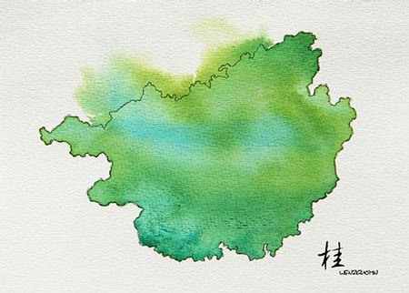 水墨省级地图 来找出你的家乡吧！【图】