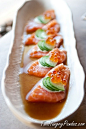 Salmon Sashimi with Wasabi Sour Cream